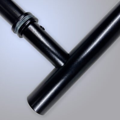 puxador em alumínio pintado preto- para colocar em portas de vidro e madeira - america vidros - sc - brasil